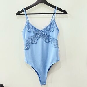 Zara Lace Bodysuit Periwinkle Blue Tank Like New